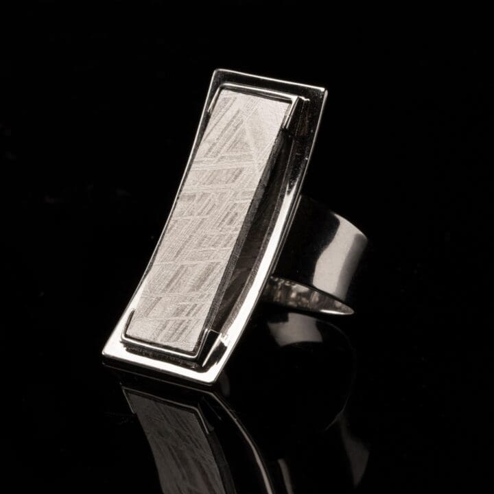 Muonionalusta Meteorite Saddle Ring // Adjustable - Image 2