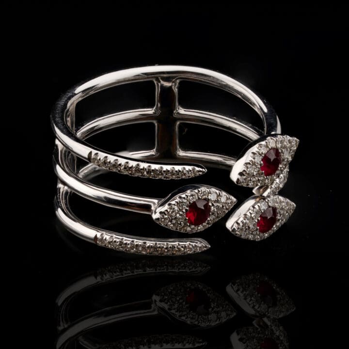 Ruby and Diamond Evil Eye Ring
