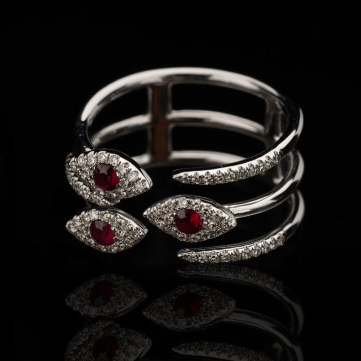 Ruby and Diamond Evil Eye Ring - Image 2