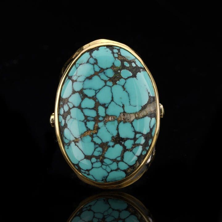 Turquoise and Peridot Ring - Image 4