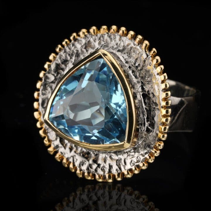 Blue Topaz Spoke Ring