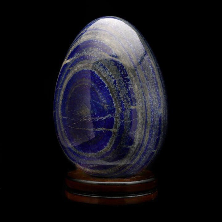 Lapis Lazuli Egg on Carved Wooden Base // 47 Lb. - Image 2