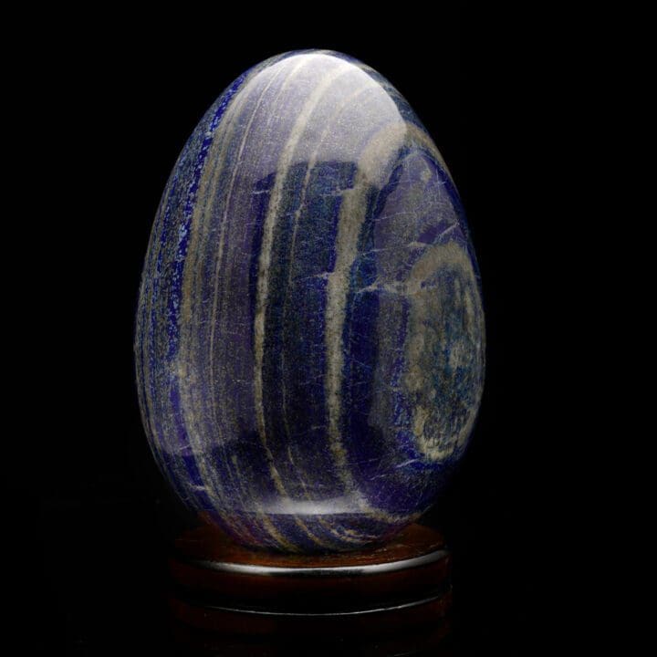 Lapis Lazuli Egg on Carved Wooden Base // 47 Lb. - Image 3