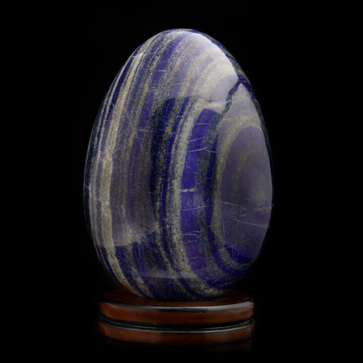 Lapis Lazuli Egg on Carved Wooden Base // 47 Lb. - Image 4