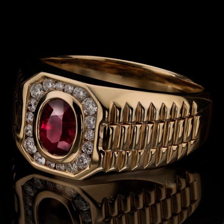 Men's Ruby and Diamond Ring