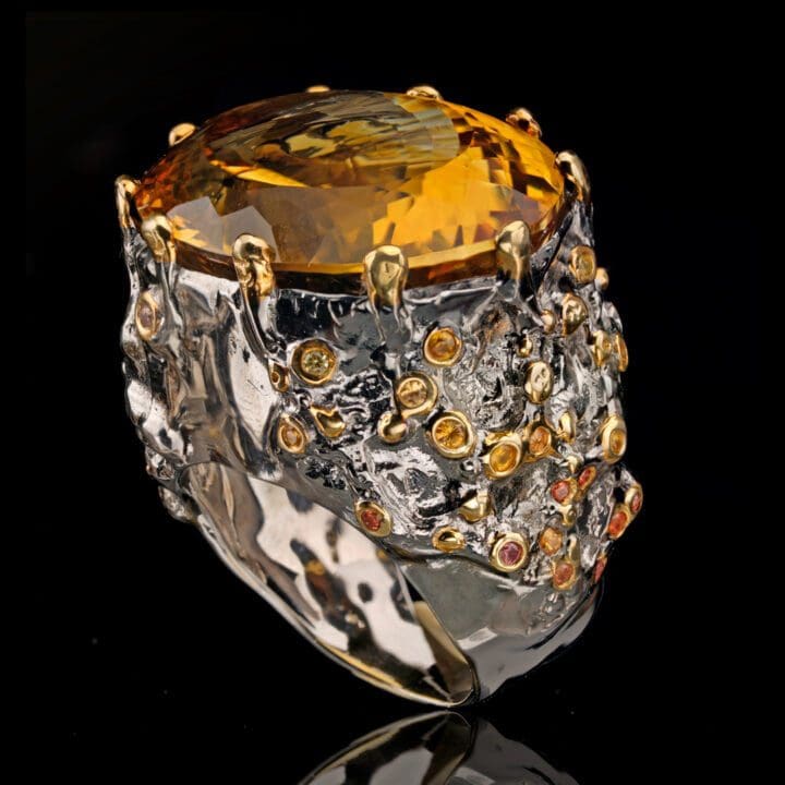 Citrine and Sapphire Ring