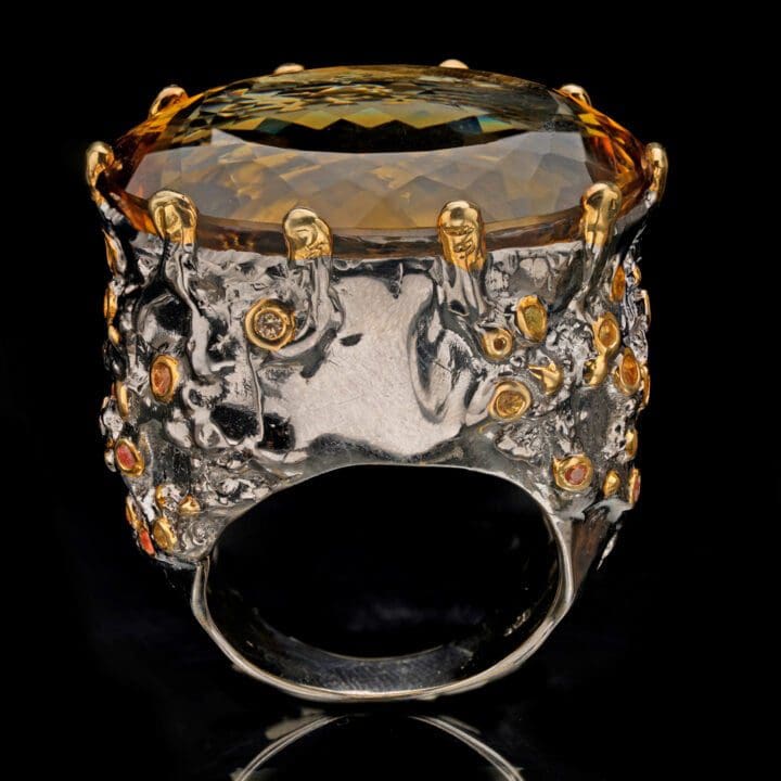 Citrine and Sapphire Ring - Image 2