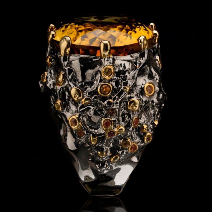 Citrine and Sapphire Ring - Image 3