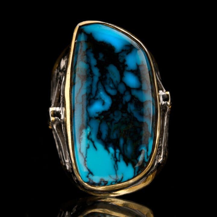 Turquoise and Sapphire Ring - Image 4