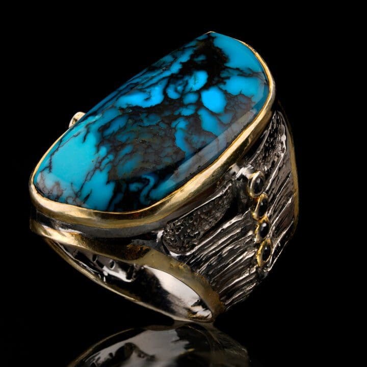 Turquoise and Sapphire Ring