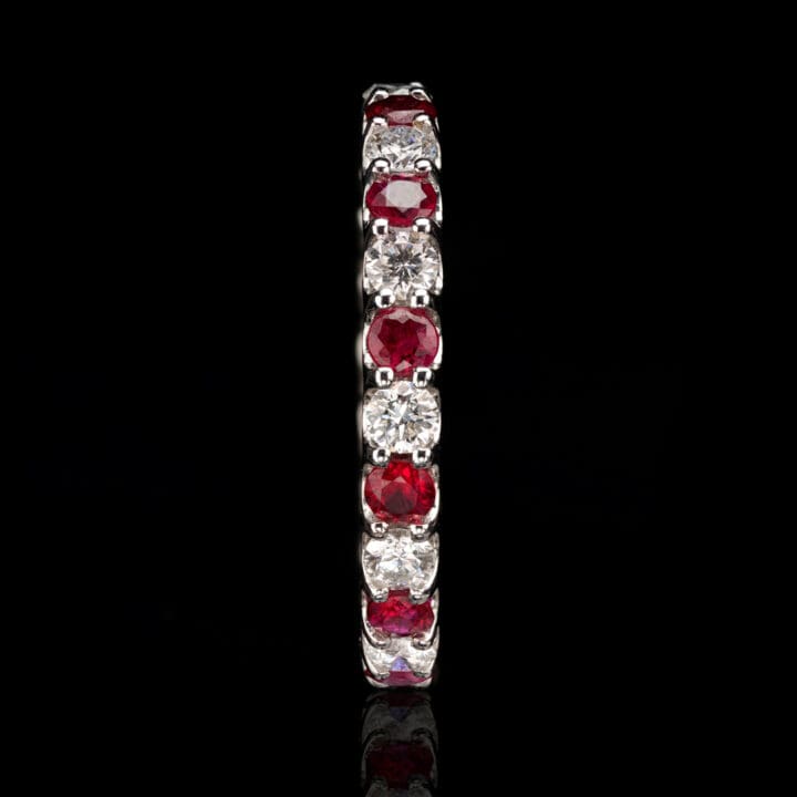 Alternating Rubies and Diamonds Eternity Band - Image 4