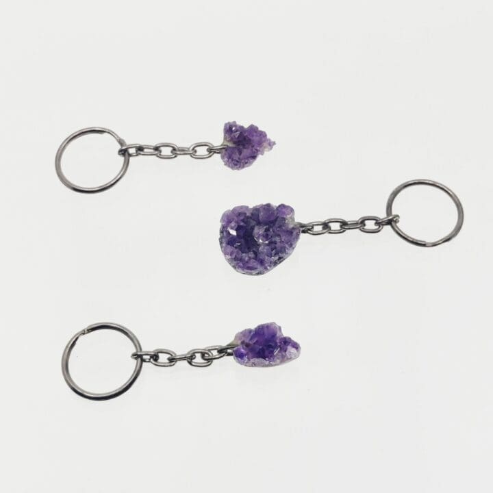 Amethyst Cluster Keychain