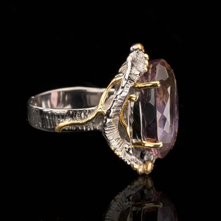 Amethyst and Yellow Sapphire Ring // Size 8 - Image 3