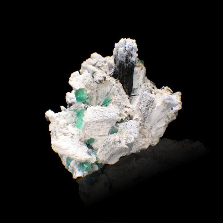 Fluorite, Black Tourmaline and Hyalite Opal on Feldspar - Image 3