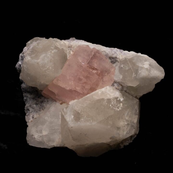 Morganite With Smoky Quartz on Albite