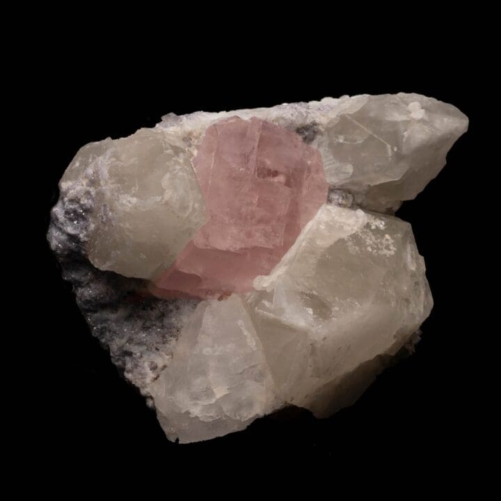 Morganite With Smoky Quartz on Albite - Image 2