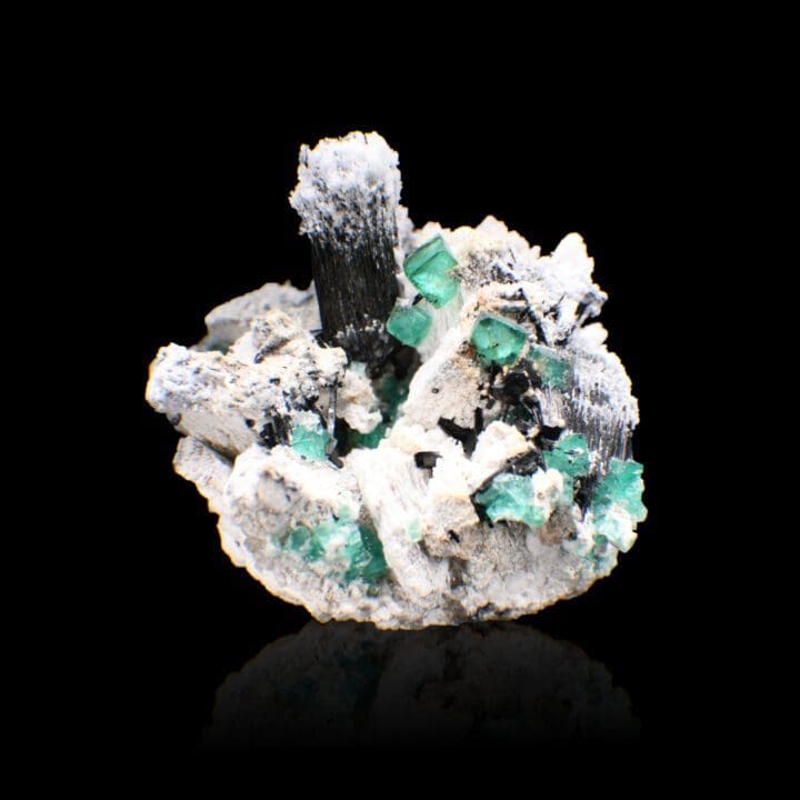 Fluorite, Black Tourmaline and Hyalite Opal on Feldspar - Image 4