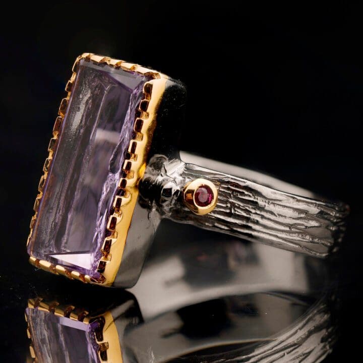 Amethyst and Pink Sapphire Ring