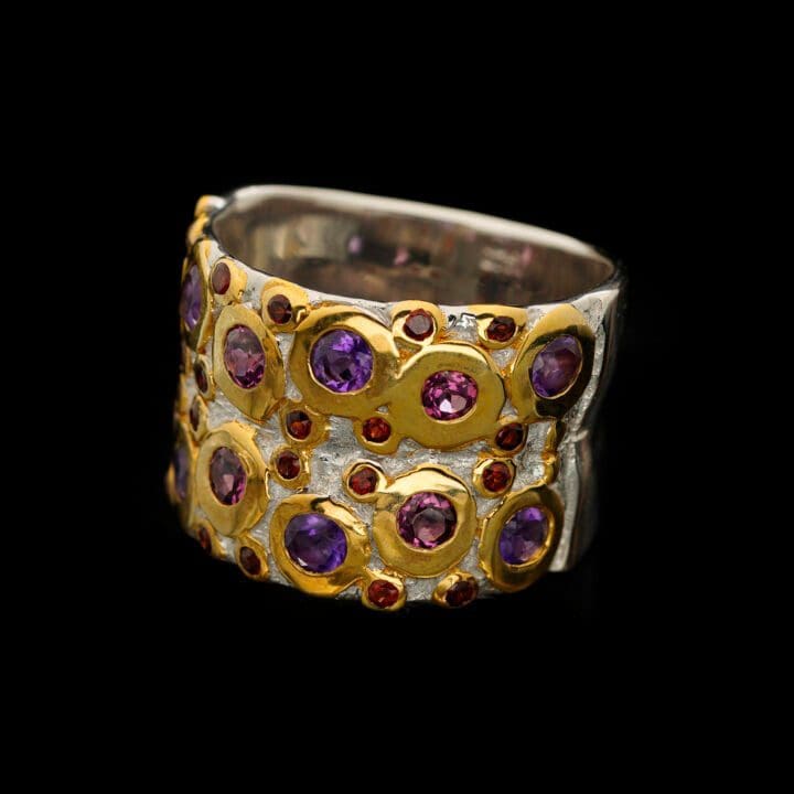 Amethyst Rhodolite Garnet Ring - Image 4