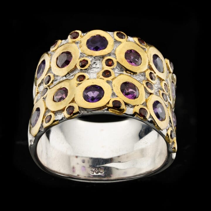Amethyst Rhodolite Garnet Ring