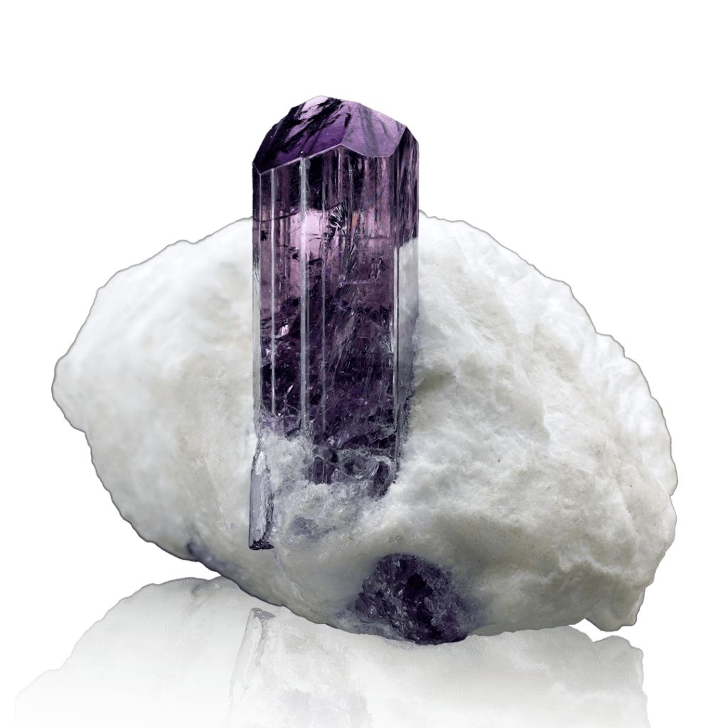Scapolite on Marble – Rare Purple Crystal Specimen