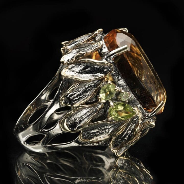 Citrine and Peridot Ring - Size 7 - Image 4