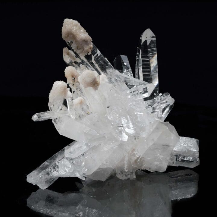 Clear Quartz Cluster with Chalcedony Formations - 95g - Image 3