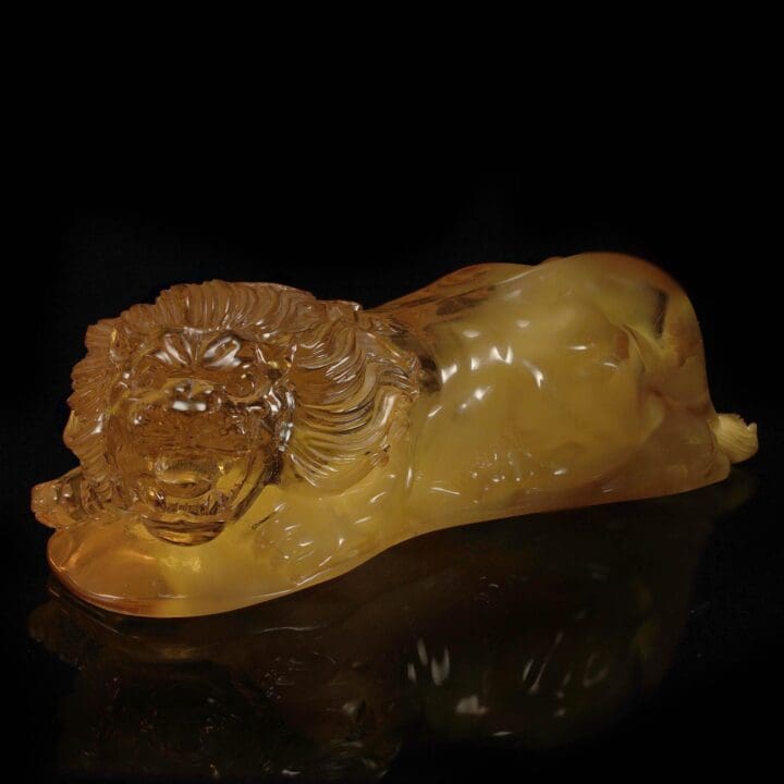 Hand-Carved Amber Lion - 60g
