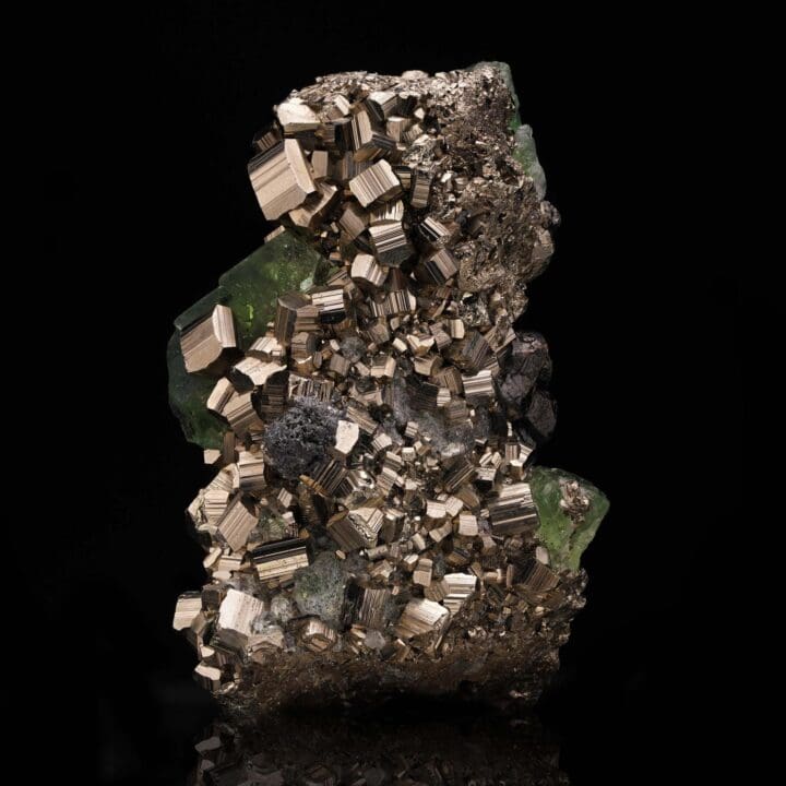 Pyrite with Green Fluorite - 296g - Image 4