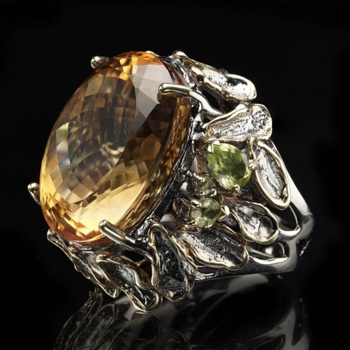 Citrine and Peridot Ring - Size 7 - Image 2