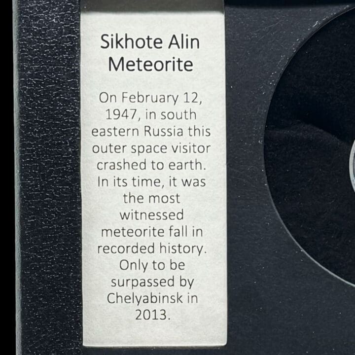 Sikhote-Alin Meteorite in Collector's Box - Image 3