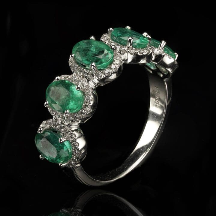 Emerald and Diamond Ring - Size 6