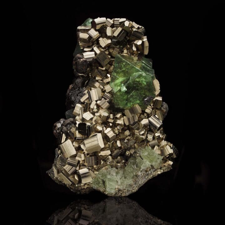 Pyrite with Green Fluorite - 296g