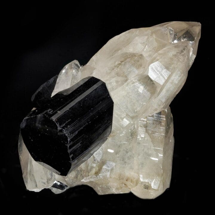 Black Tourmaline in Smoky Quartz
