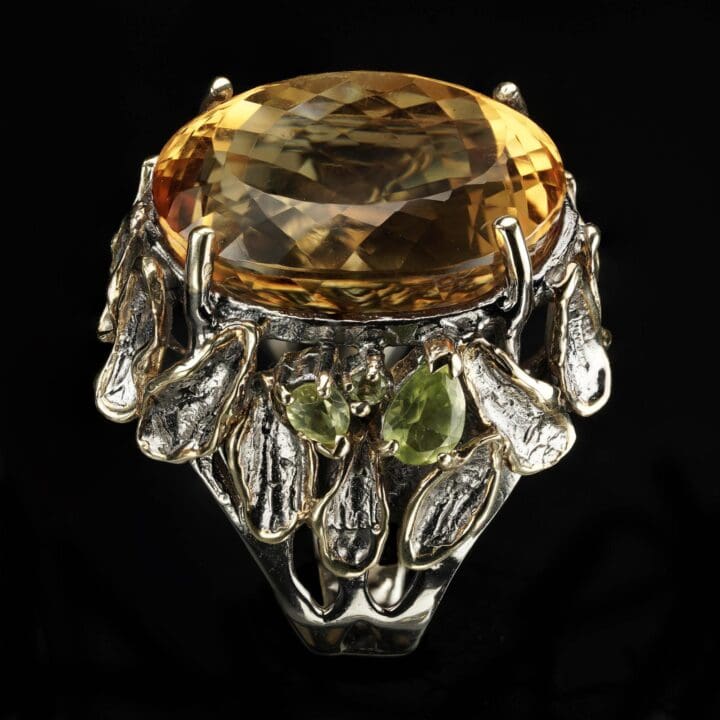 Citrine and Peridot Ring - Size 7 - Image 3