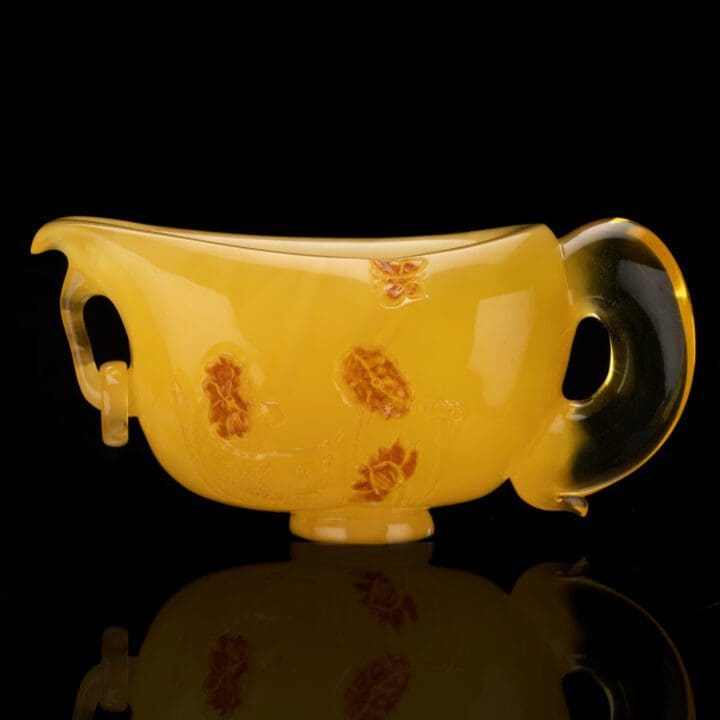 Hand-Carved Baltic Amber Teacup // 153 Grams