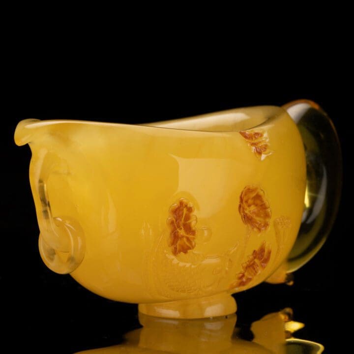 Hand-Carved Baltic Amber Teacup // 153 Grams - Image 2