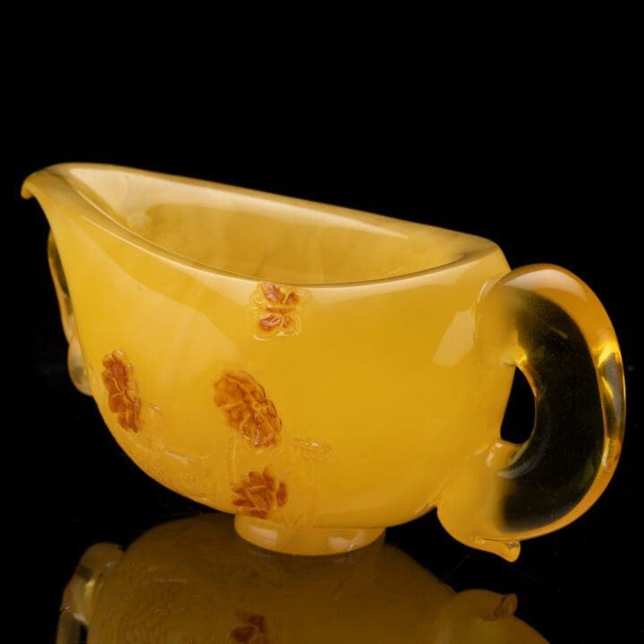 Hand-Carved Baltic Amber Teacup // 153 Grams - Image 3