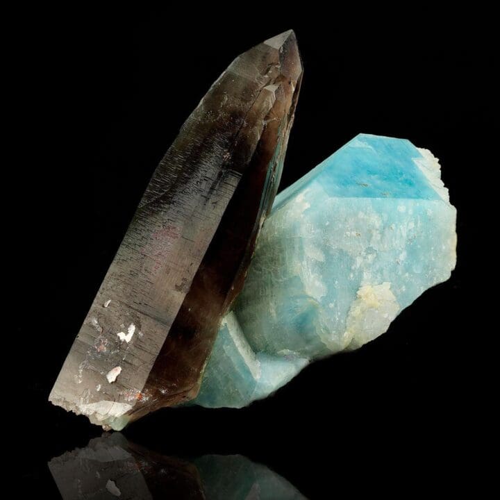 Smoky Quartz on Amazonite with Albite – 77g