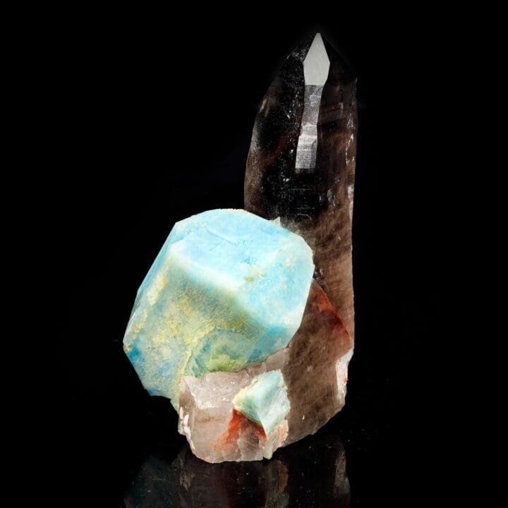 Smoky Quartz on Amazonite with Albite – 273g - Image 2