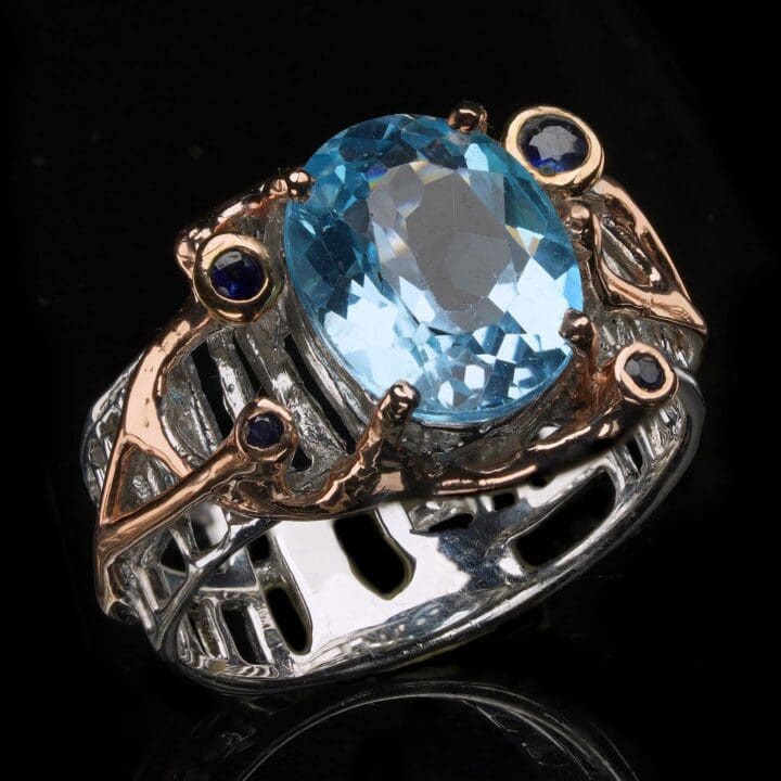 Blue Topaz and Sapphire Ring