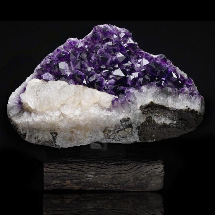 Amethyst with Calcite on Stand