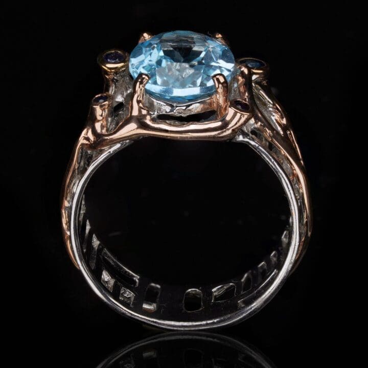 Blue Topaz and Sapphire Ring - Image 3