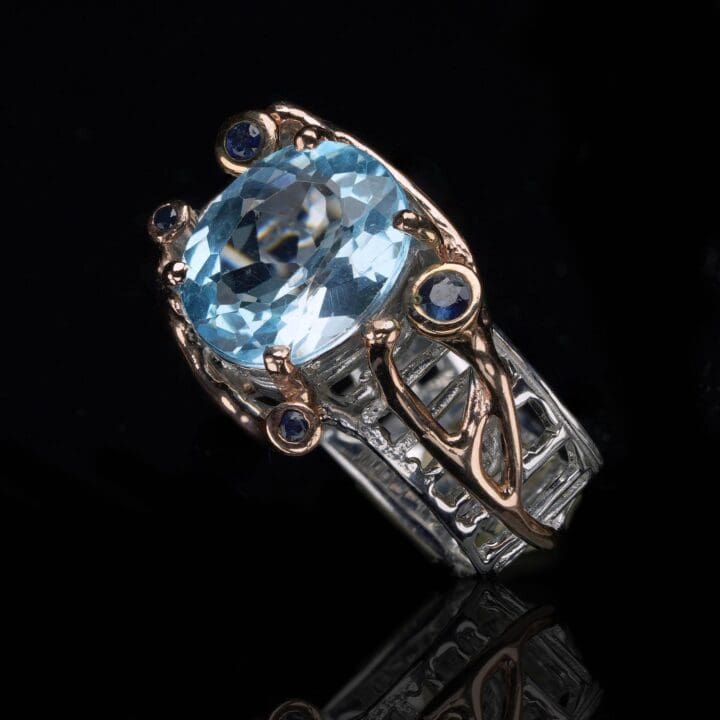 Blue Topaz and Sapphire Ring - Image 2