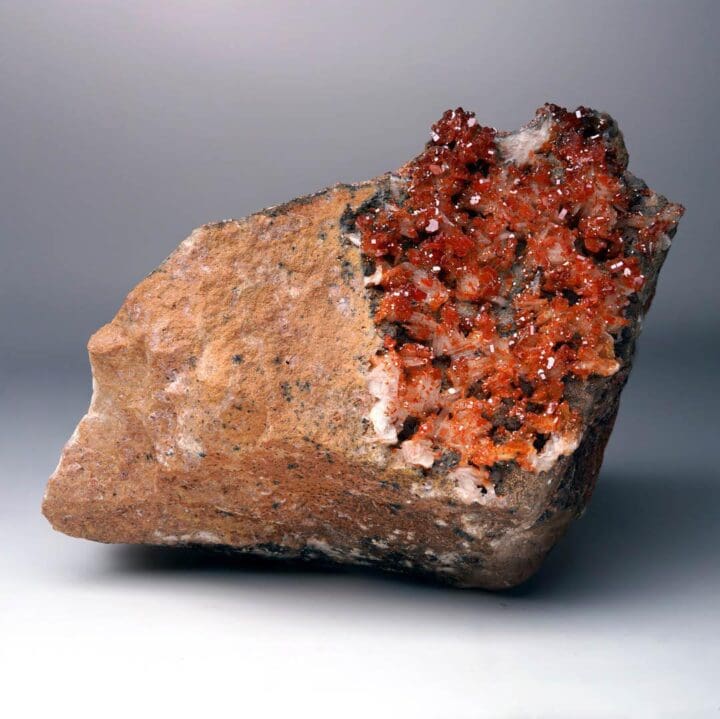 Vanadinite on Barite From Morocco – 3.24 Lb.