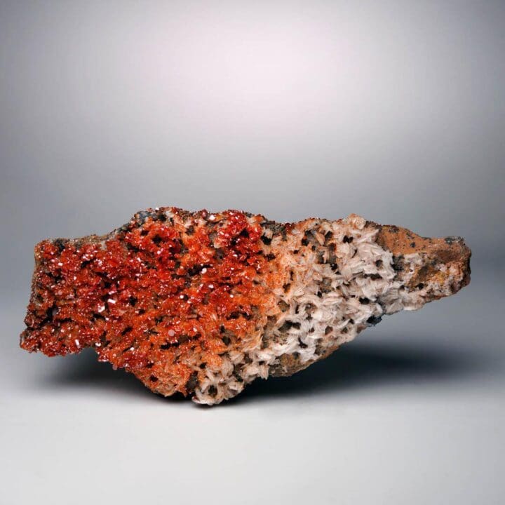 Vanadinite on Barite from Morocco – 4.1 Lb.
