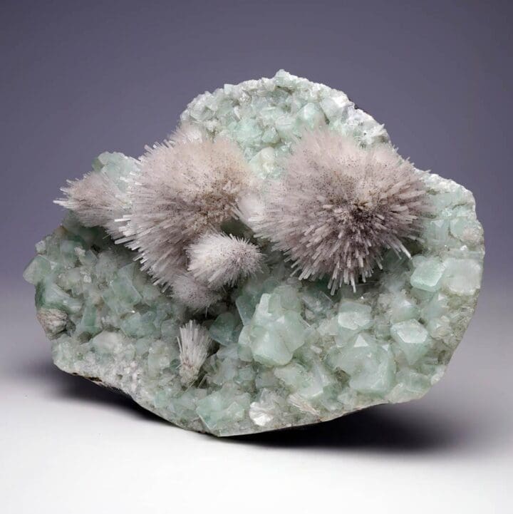 Mesolite on Green Apophyllite - Image 4