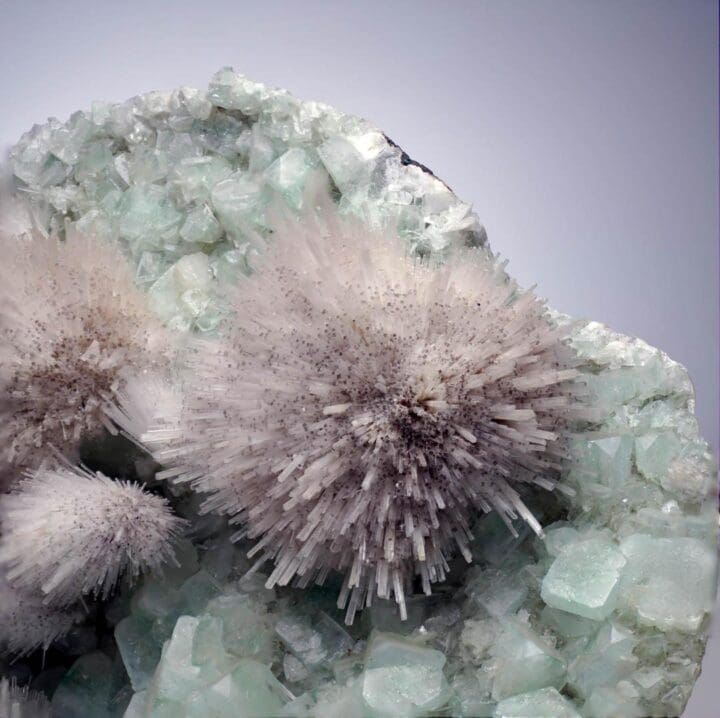 Mesolite on Green Apophyllite - Image 5