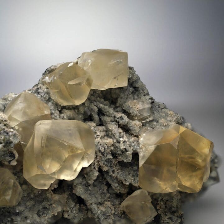 Golden Calcite with Twinned Crystals – Sokolovskoe Iron Mine, Kazakhstan - Image 5