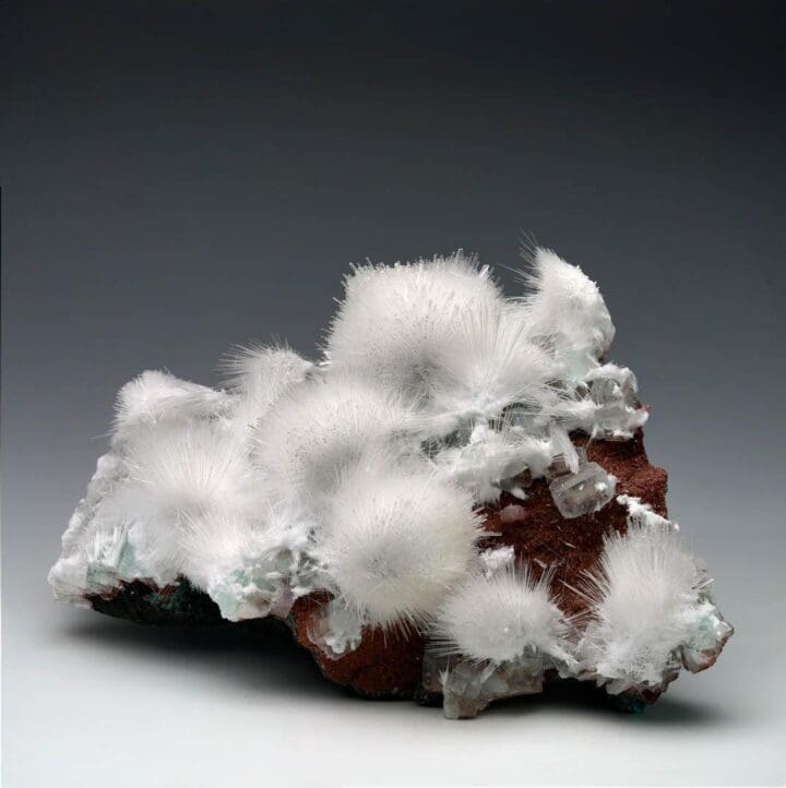Mesolite and Apophyllite on Red Heulandite - Image 3